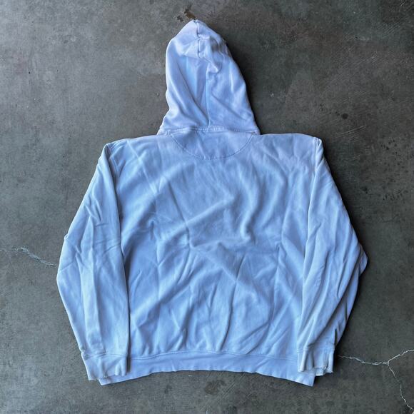 VINTAGE Nike White Embroidered Logo Hoodie Pullover Sweatshirt 00S SWOOSH XL - Picture 2 of 6